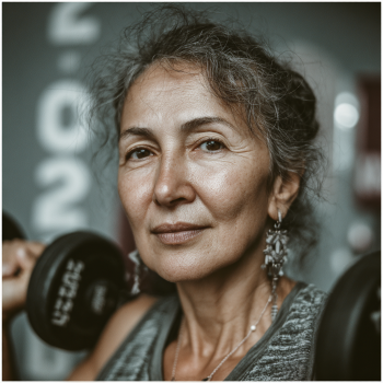 Fitnes murabbiy katta yoshli mijoz bilan